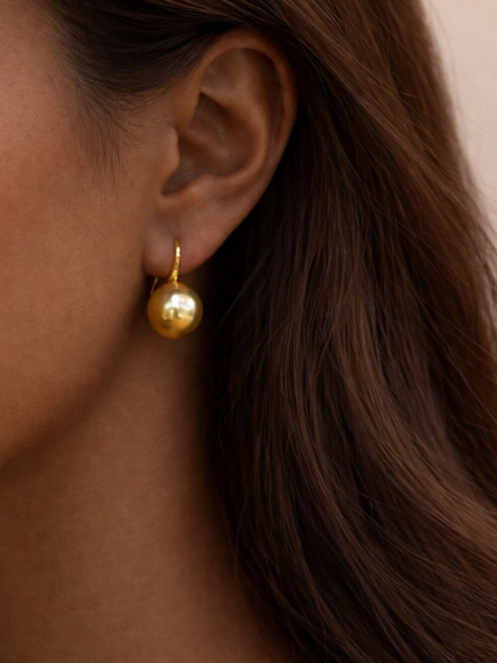 "Louise" Champagne Pearl Earrings